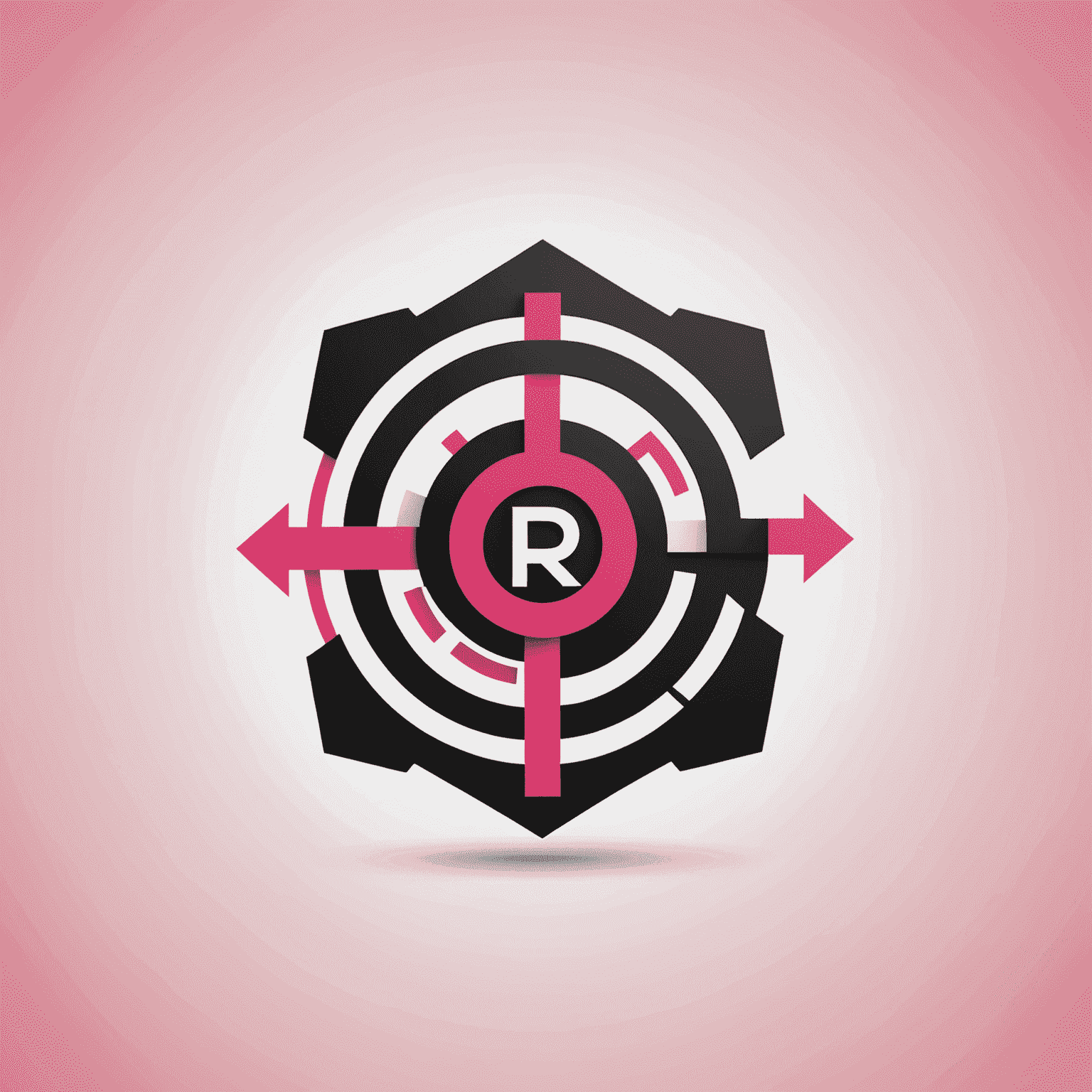 شعار rechacalee_com يظهر تصميمًا حديثًا يجمع بين الأحمر والوردي والأسود والأبيض، مع رموز تمثل الاتصال عبر الإنترنت