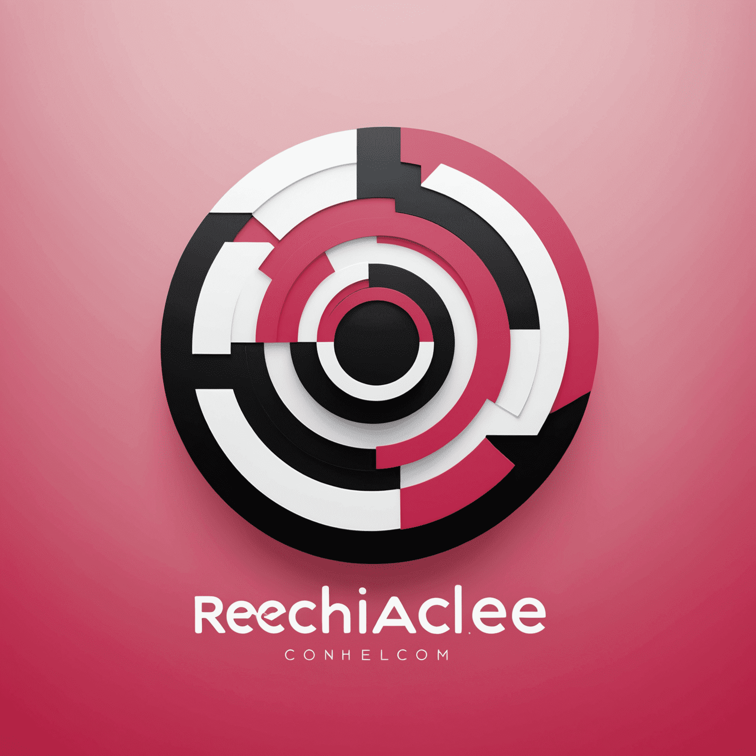 شعار rechacalee_com يظهر تصميمًا حديثًا يجمع بين الأحمر والوردي والأسود والأبيض، مع رموز تمثل الاتصال عبر الإنترنت